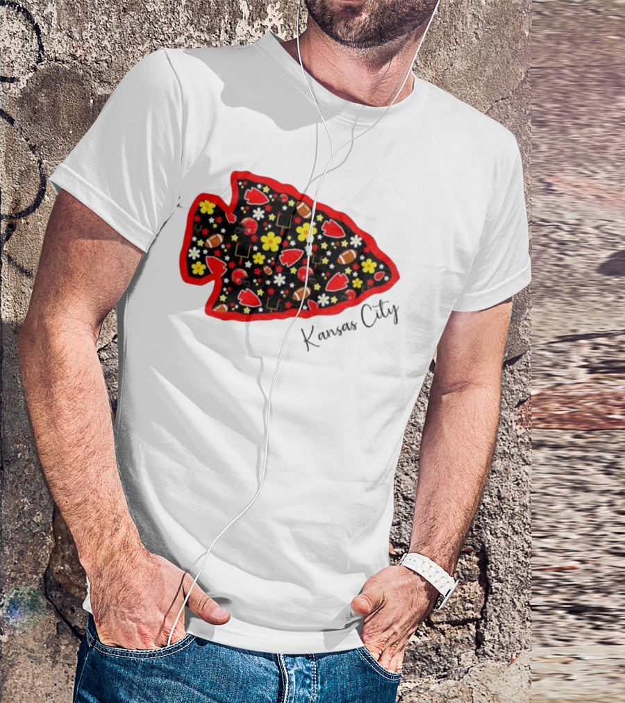 Kansas City Chiefs NFL Football 2025 Pattern Arrowhead T-Shirt