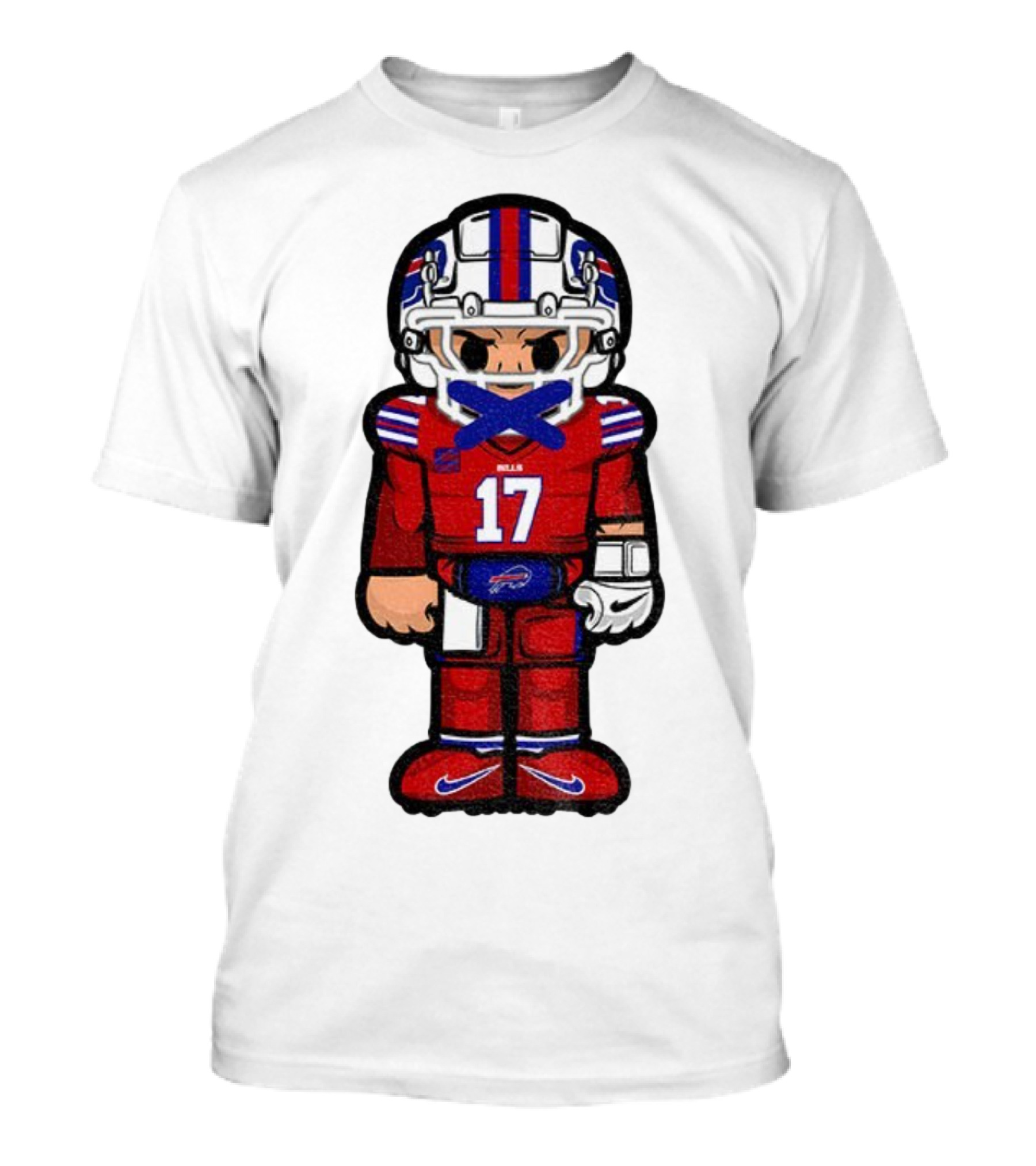 Buffalo Bills Josh Allen Cartoon NFL Football 2025 Number 17 T-Shirt