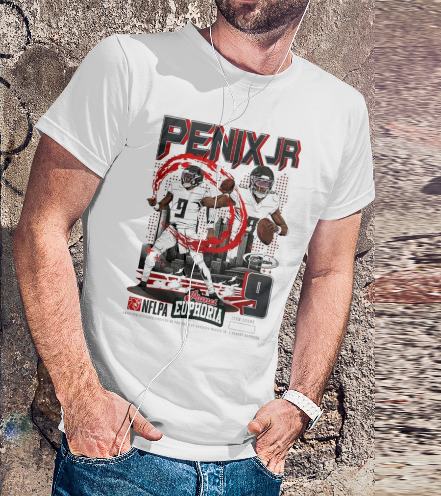 Penix Jr. NFLPA Planet Euphoria Number 9 Football Theme T-Shirt