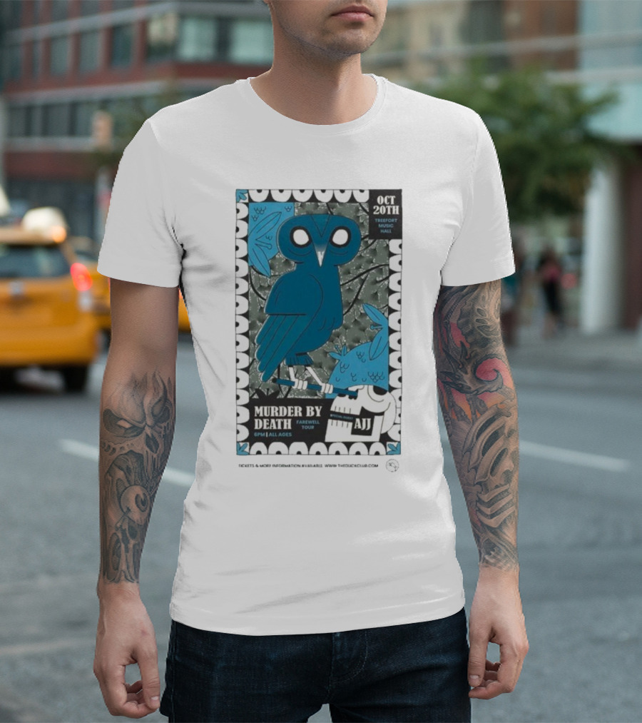 Murder By Death Farewell Tour Treefort Music Hall Boise October 20th AJJ Special Guest Owl Art T-Shirt