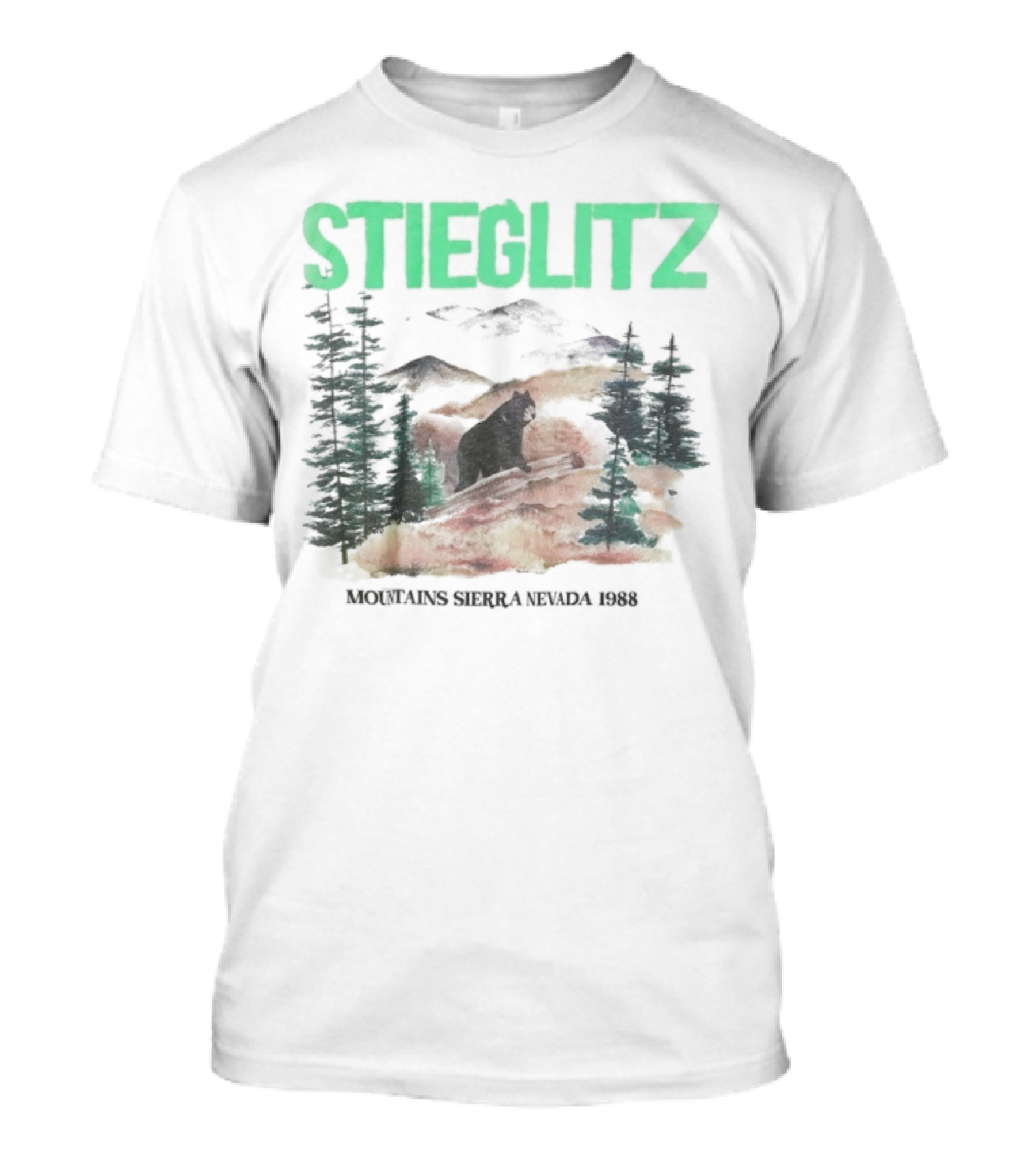 Stieglitz Mountains Sierra Nevada 1988 Pico Wide Skate Forest Scene T-Shirt