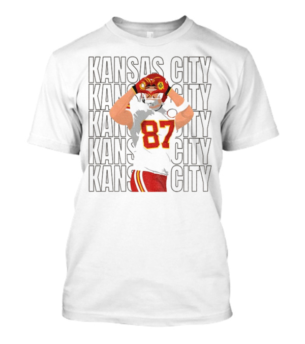Kansas City Chiefs Travis Kelce 87 Heart Hands Game Day T-Shirt