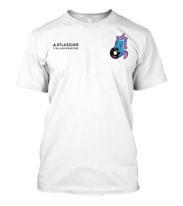 Atlassian Williams Racing Powered By Sparkles Signature Racing Unicorn In Helmet T-Shirt