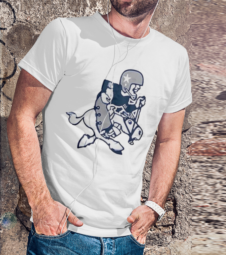 Dallas Cowboys Retro Horseback Rider With Aztec Motifs T-Shirt