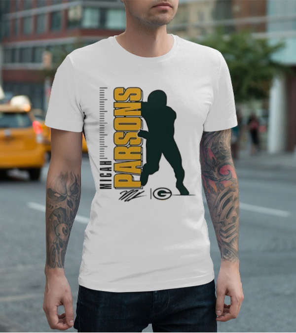 Green Bay Packers Micah Parsons Signature Silhouette T-Shirt