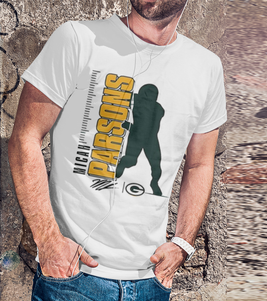 Green Bay Packers Micah Parsons Signature Silhouette T-Shirt