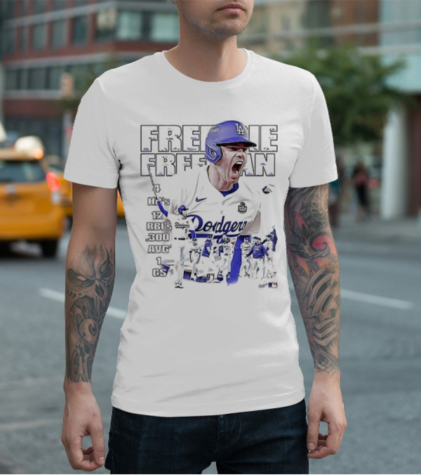Los Angeles Dodgers Freddie Freeman HR 12 RBIs 300 AVG 1 GS T-Shirt