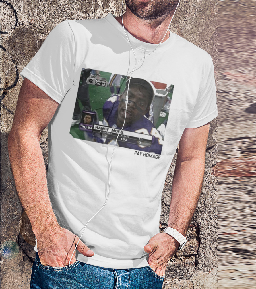 Randy Moss Minnesota Vikings 84 Pay Homage Catches Yards TO T-Shirt