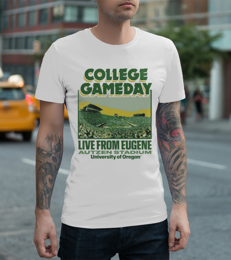 College GameDay Live From Eugene Autzen Stadium University Of Oregon T-Shirt