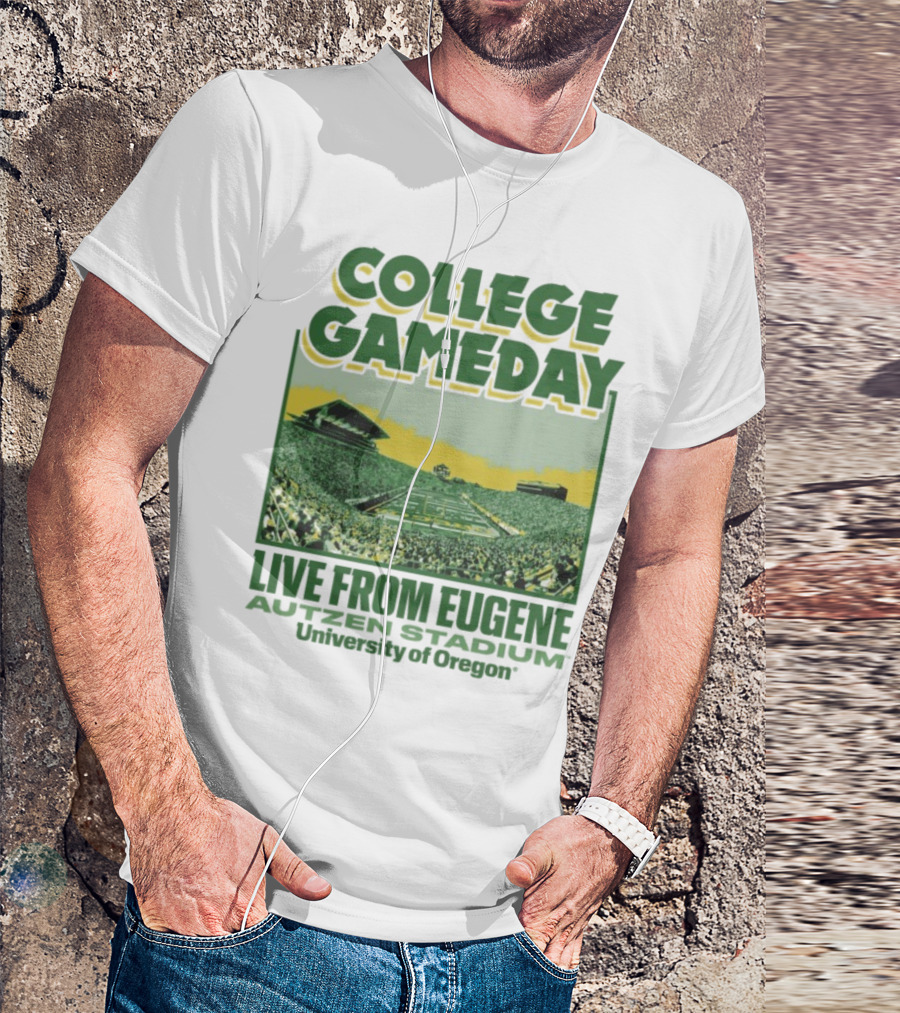 College GameDay Live From Eugene Autzen Stadium University Of Oregon T-Shirt
