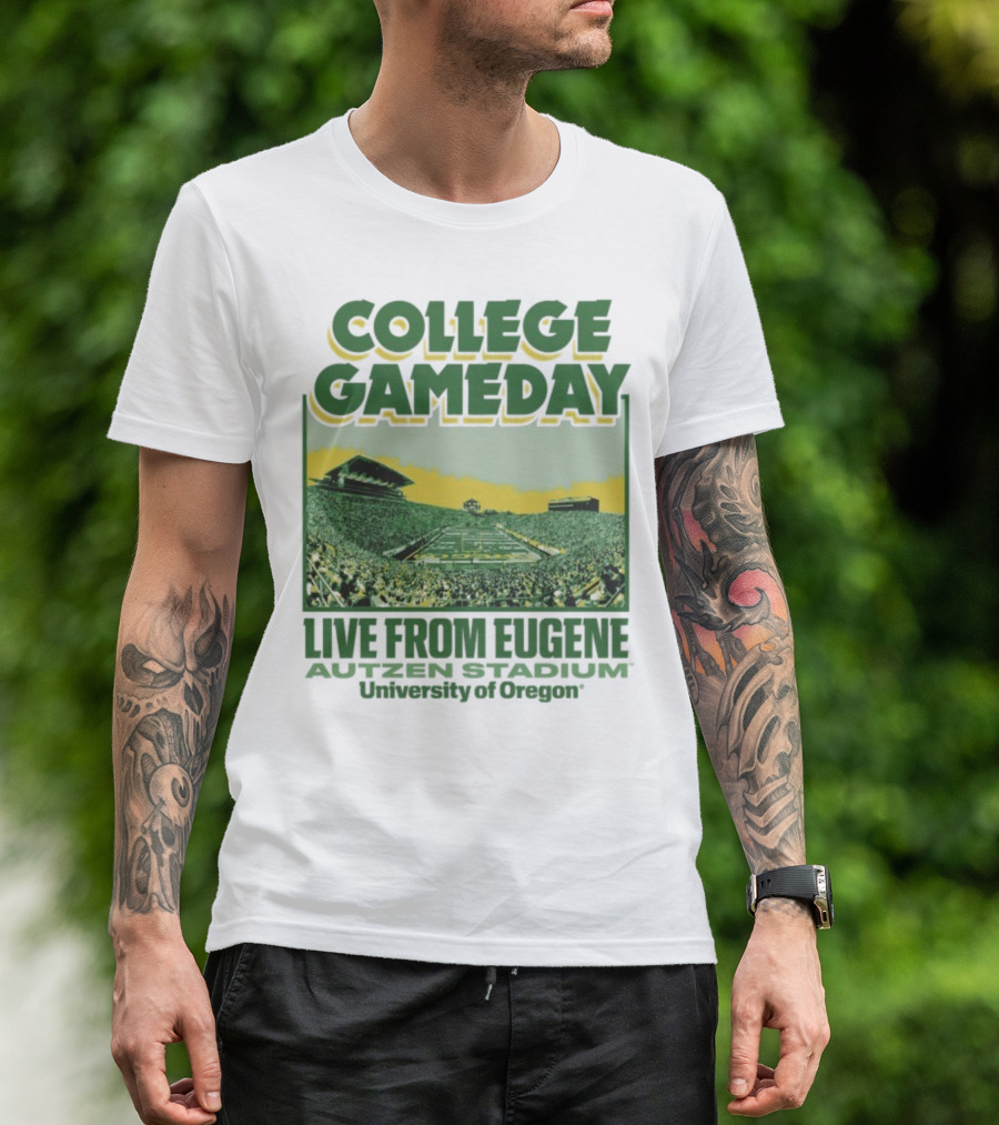 College GameDay Live From Eugene Autzen Stadium University Of Oregon T-Shirt