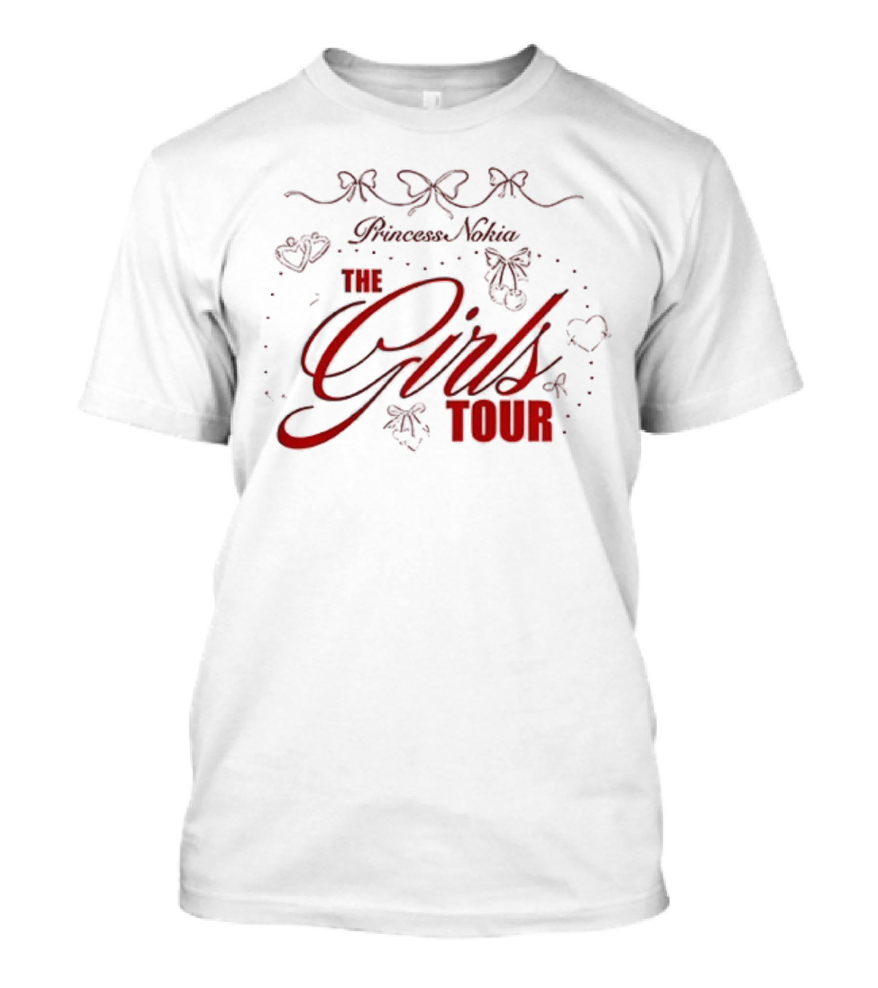 Princess Nokia The Girls Tour 2025 Hearts And Bows Design T-Shirt