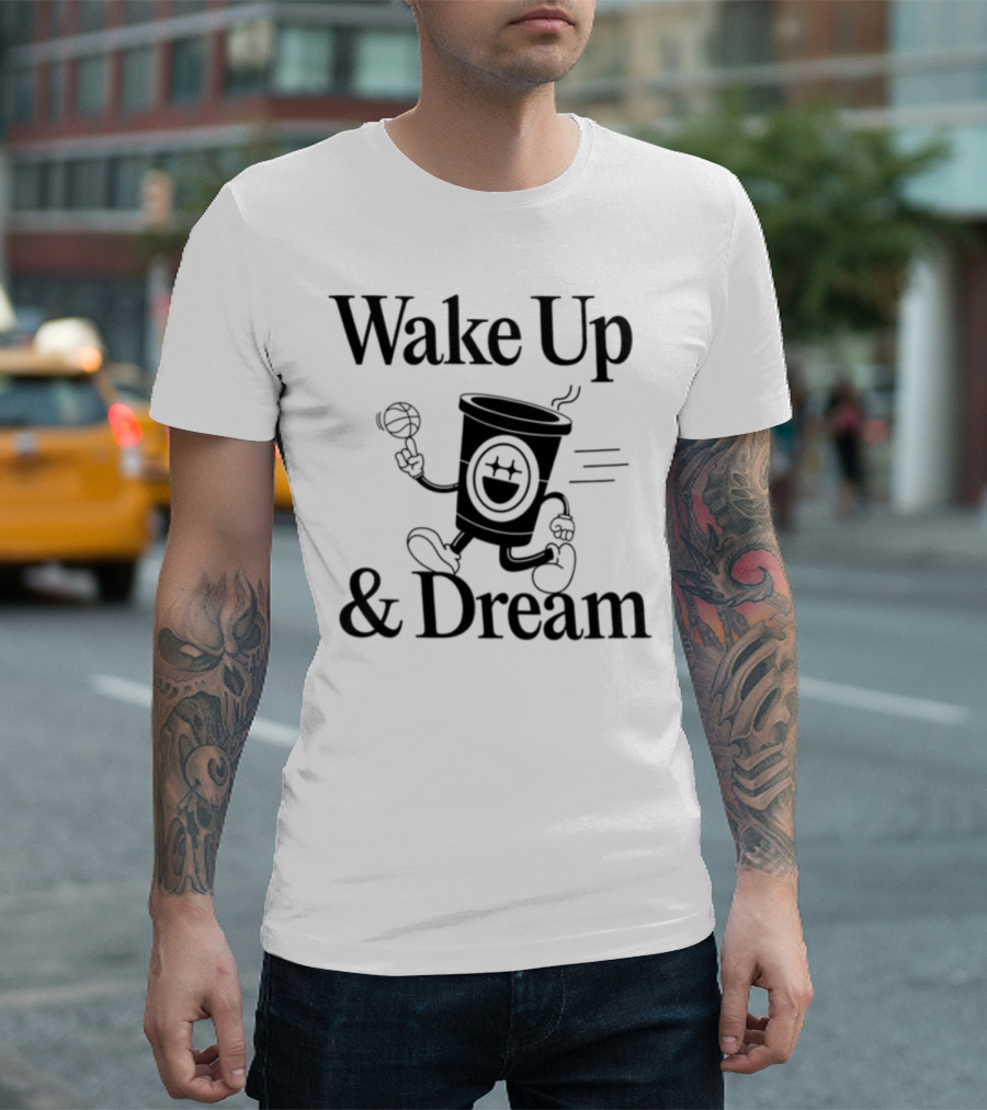 Enjoy Bigface Wake Up & Dream Coffee Cup Character T-Shirt