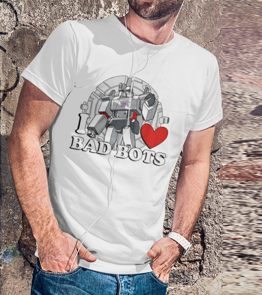 I Love Bad Bots Megatron Fan Favorite Retro 80s Style T-Shirt
