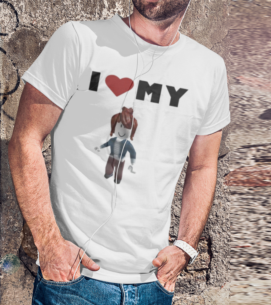 I Love My Rblx Gf Avatar Red Heart T-Shirt