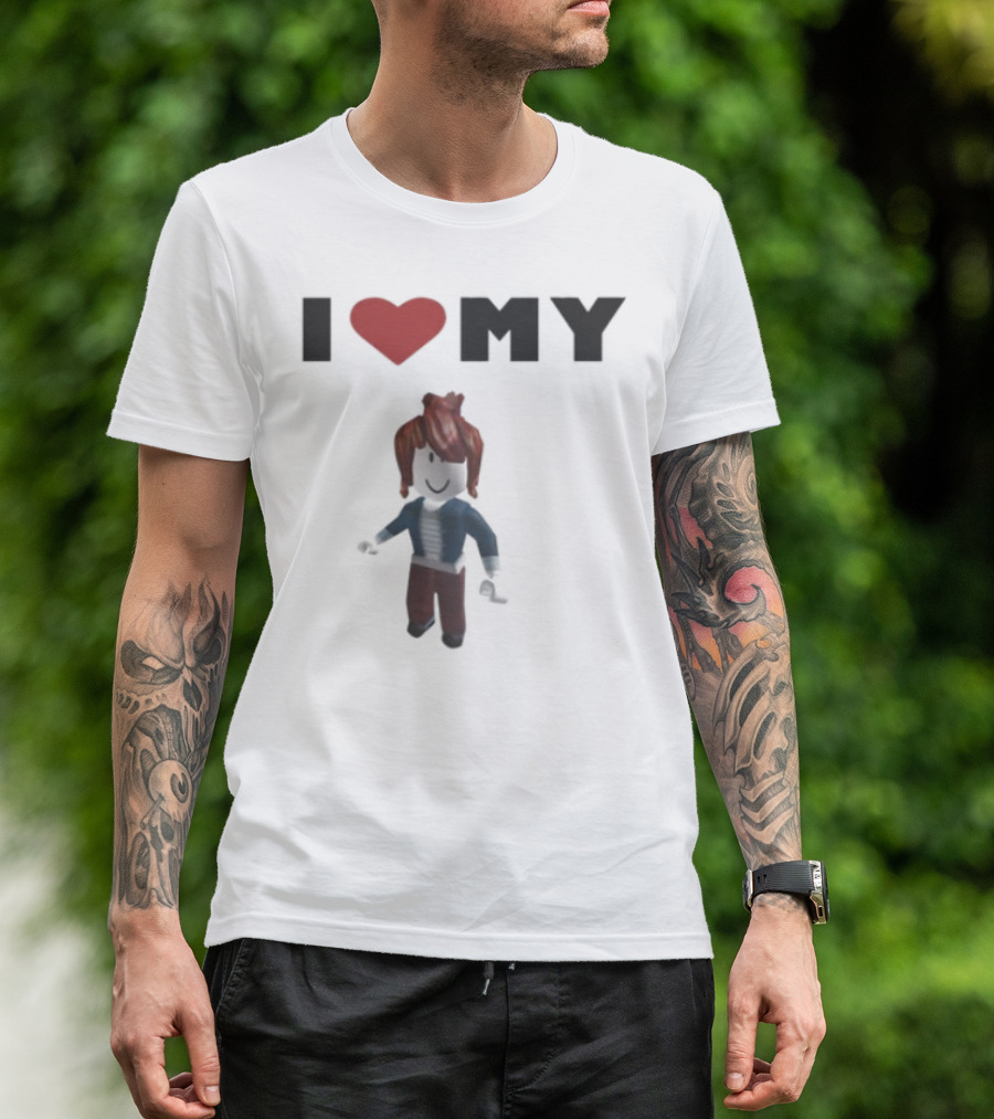 I Love My Rblx Gf Avatar Red Heart T-Shirt