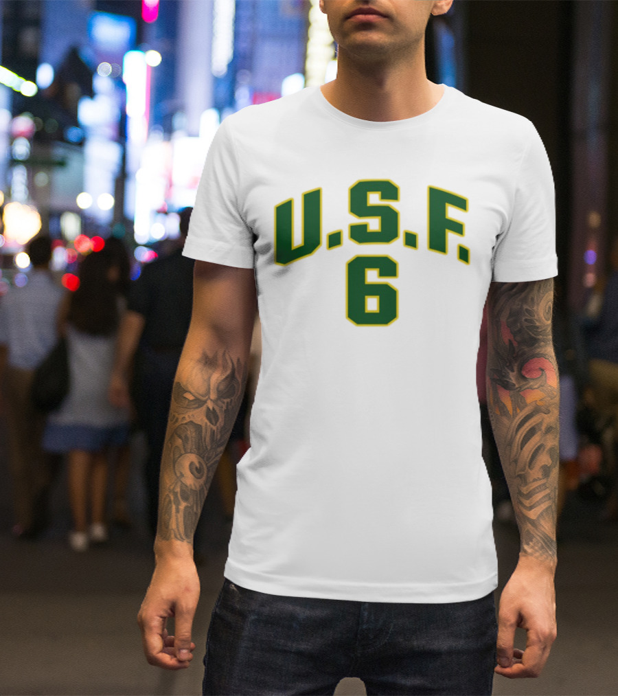 Kevin Garnett U.S.F 6 Basketball Number Retro Style T-Shirt