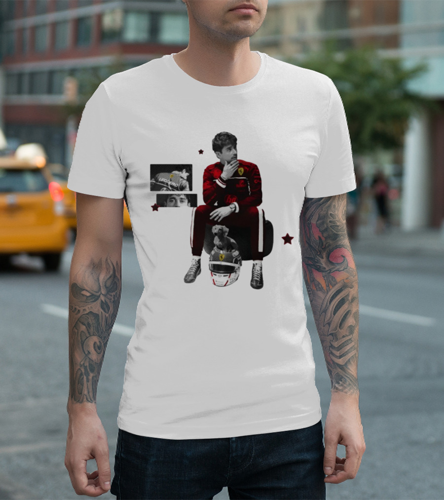Lilisdsigns Charles Leclerc Ferrari Racing Red Outfit 16 Fan Memorabilia T-Shirt