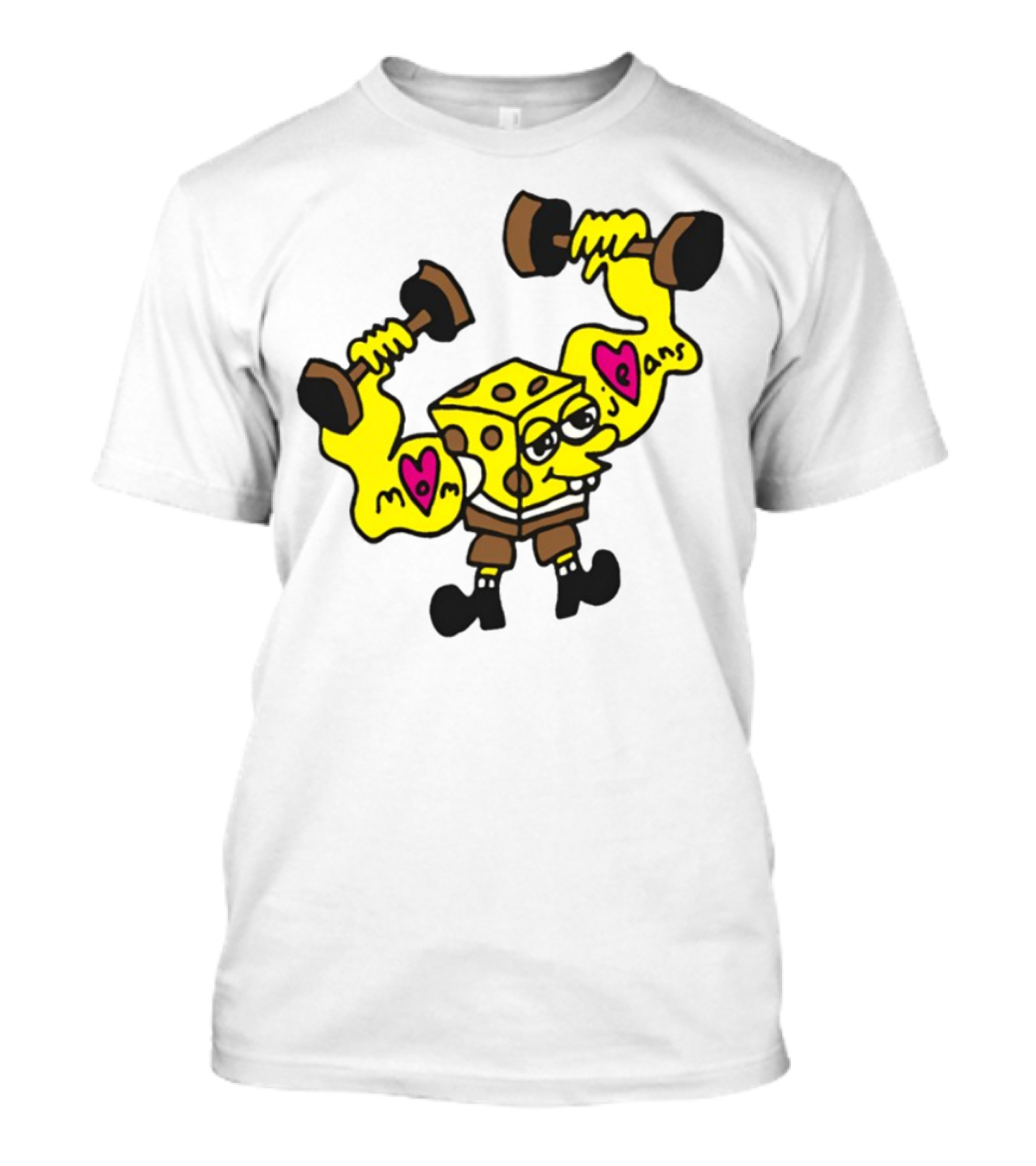 Musclebob Lovepants Mom Jeans Spongebob Dumbells T-Shirt