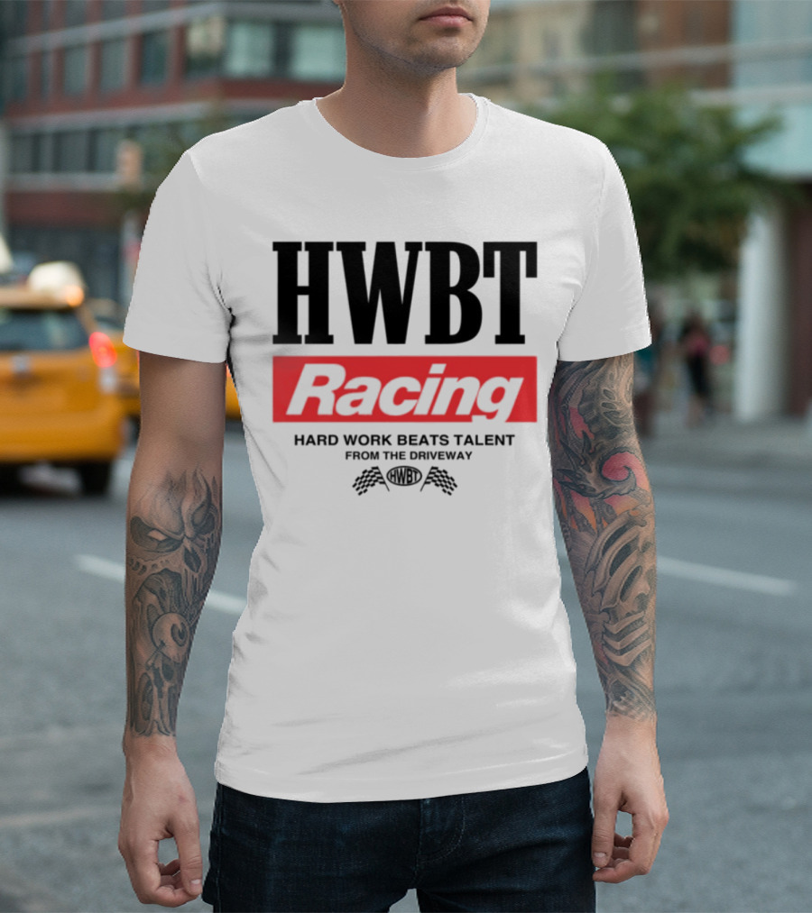 HWBT Racing Hard Work Beats Talent From The Driveway Smoke T-Shirt