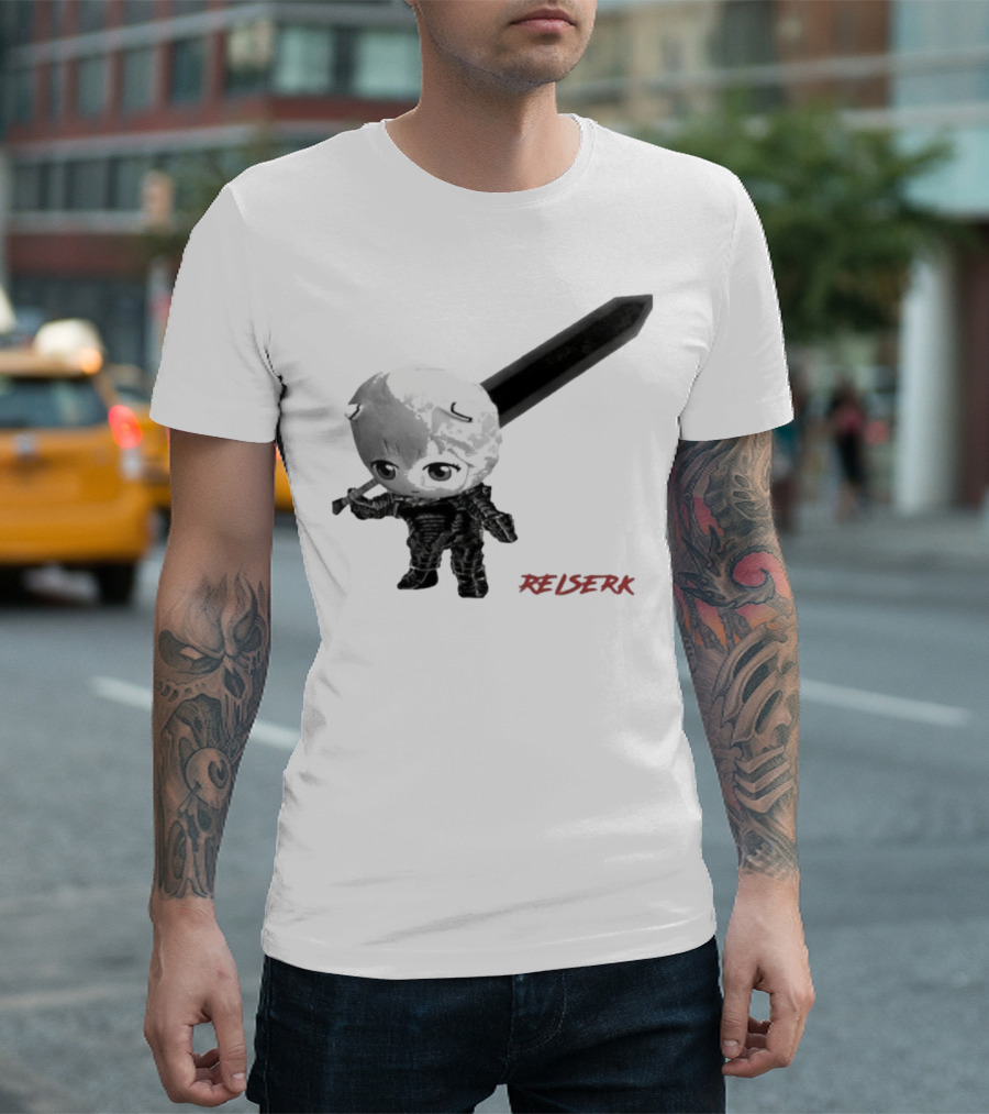 Ayanami Rei X Berserk Rei-Serk Crossover Character With Sword T-Shirt