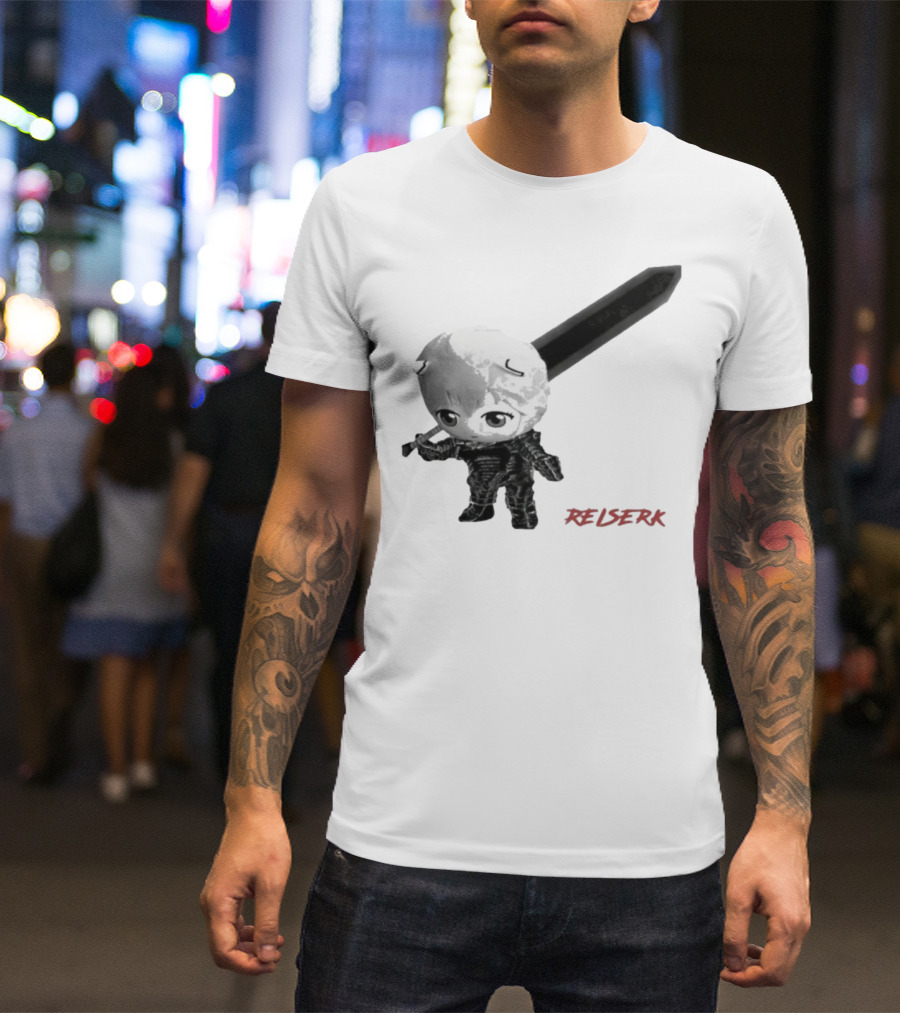 Ayanami Rei X Berserk Rei-Serk Crossover Character With Sword T-Shirt