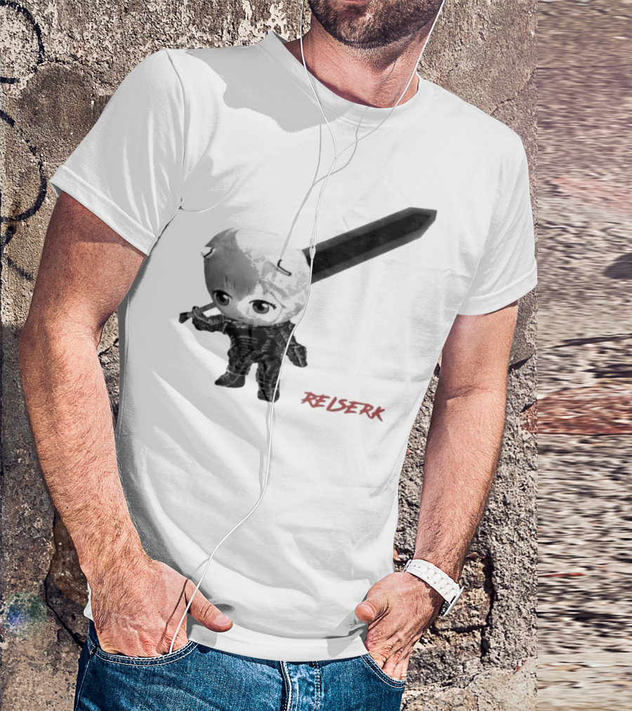 Ayanami Rei X Berserk Rei-Serk Crossover Character With Sword T-Shirt