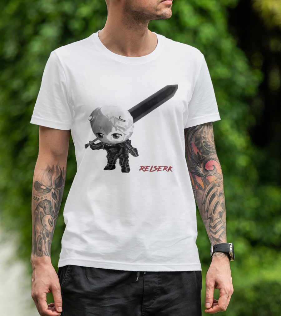 Ayanami Rei X Berserk Rei-Serk Crossover Character With Sword T-Shirt