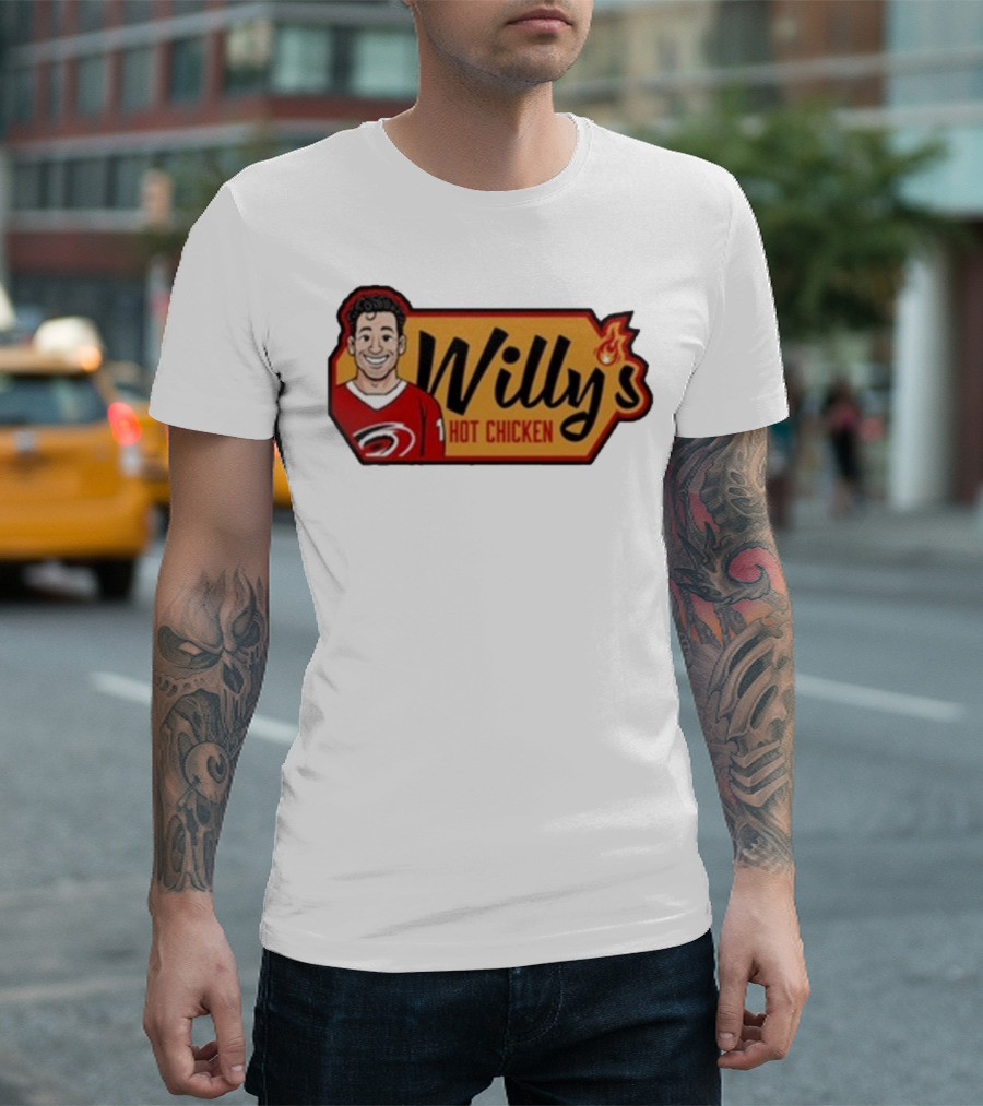 Carolina Hurricanes Willy's Hot Chicken Hockey Theme T-Shirt
