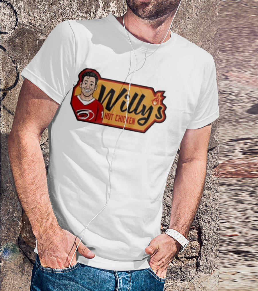 Carolina Hurricanes Willy's Hot Chicken Hockey Theme T-Shirt