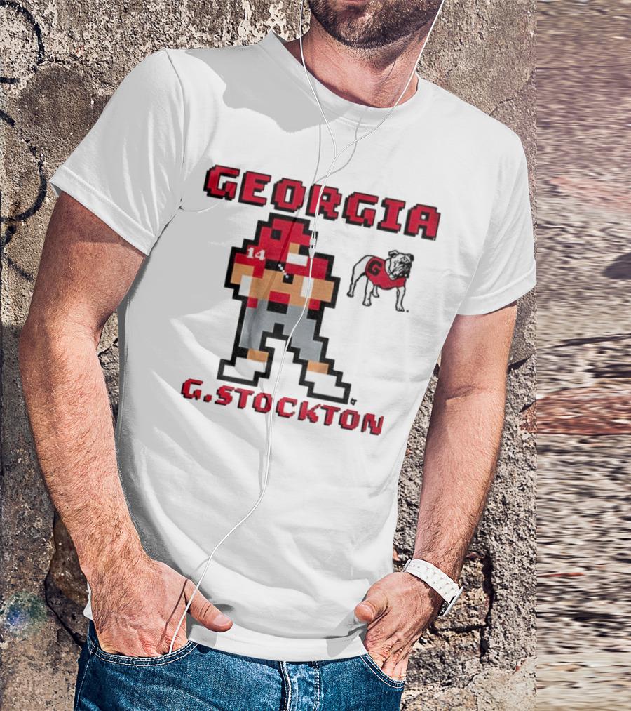 Gunner Stockton Georgia 8-Bit Retro Georgia Bulldogs G.Stockton 2025 T-Shirt
