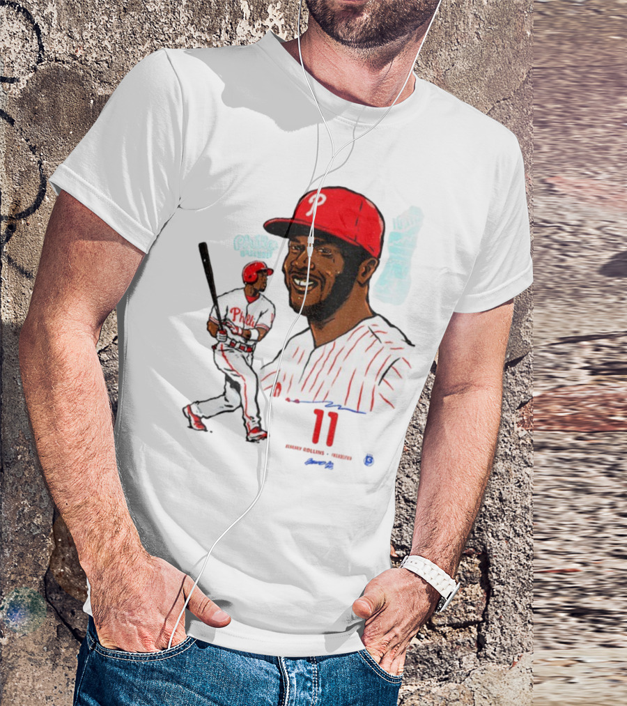 Jimmy Rollins 11 Philadelphia Phillies MLB Baseball Cartoon Phillies Player T-Shirt
