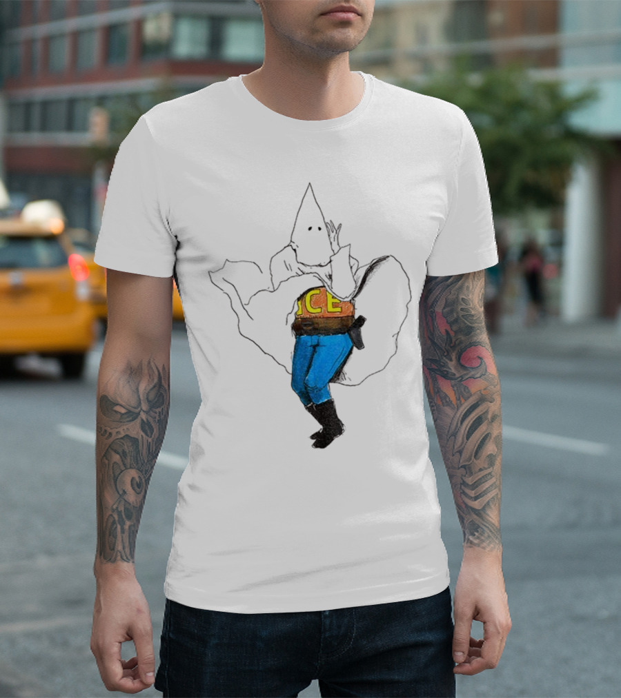 KKK ICE Satirical Commentary Political Statement T-Shirt