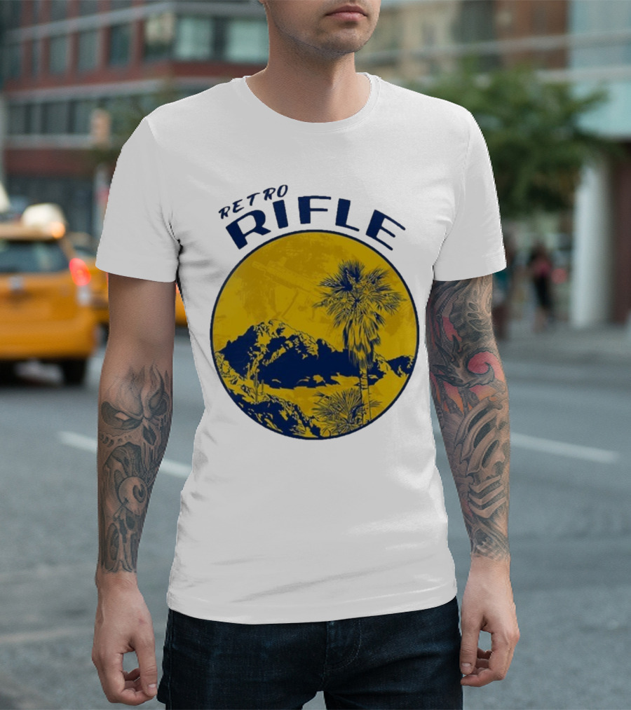 Retro Rifle Desert Oasis Lethal Protector Vintage Style T-Shirt