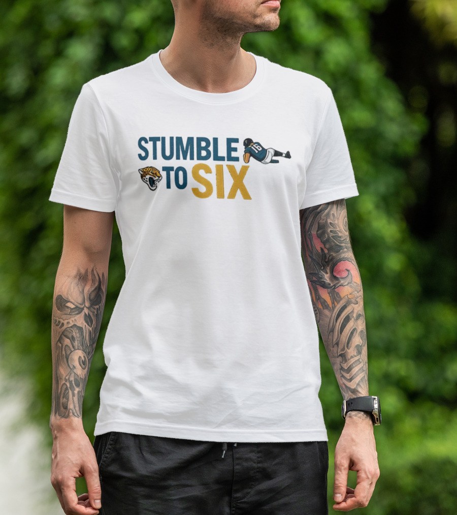 Jacksonville Jaguars Trevor Lawrence Stumble To Six NFL Football T-Shirt