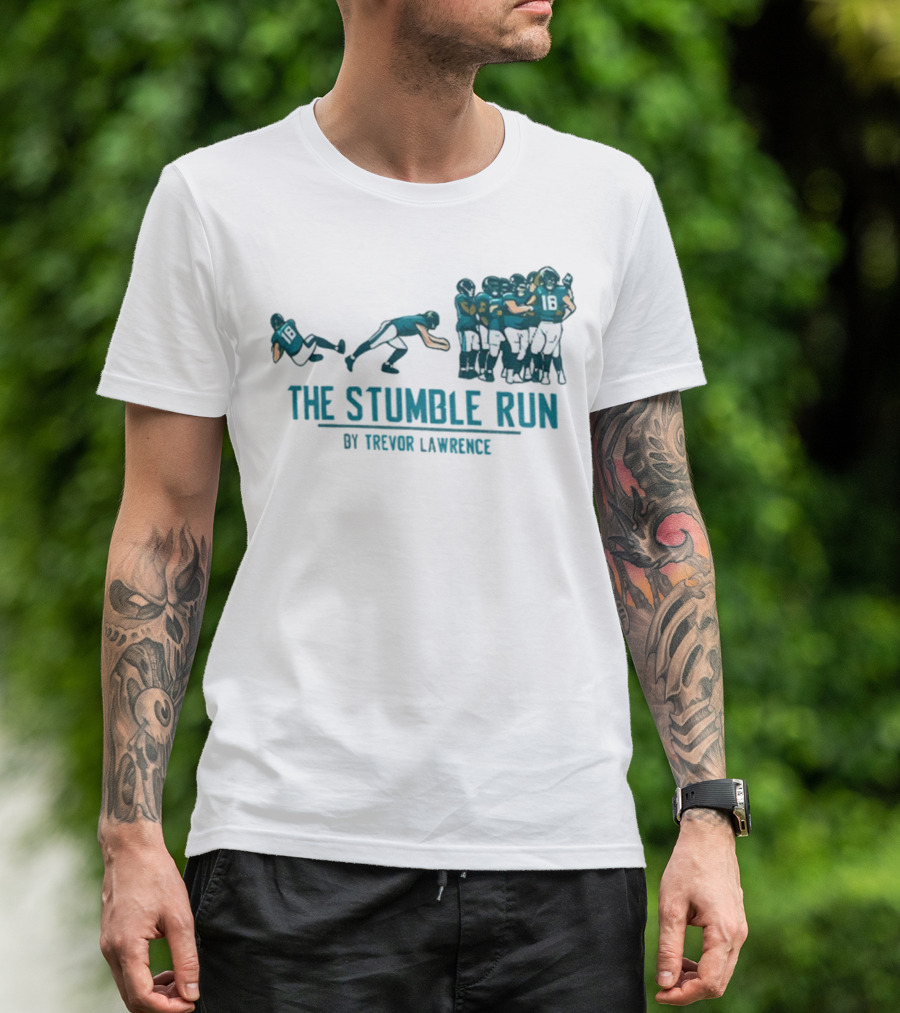 The Stumble Run By Trevor Lawrence Jacksonville Jaguars Football 2025 T-Shirt