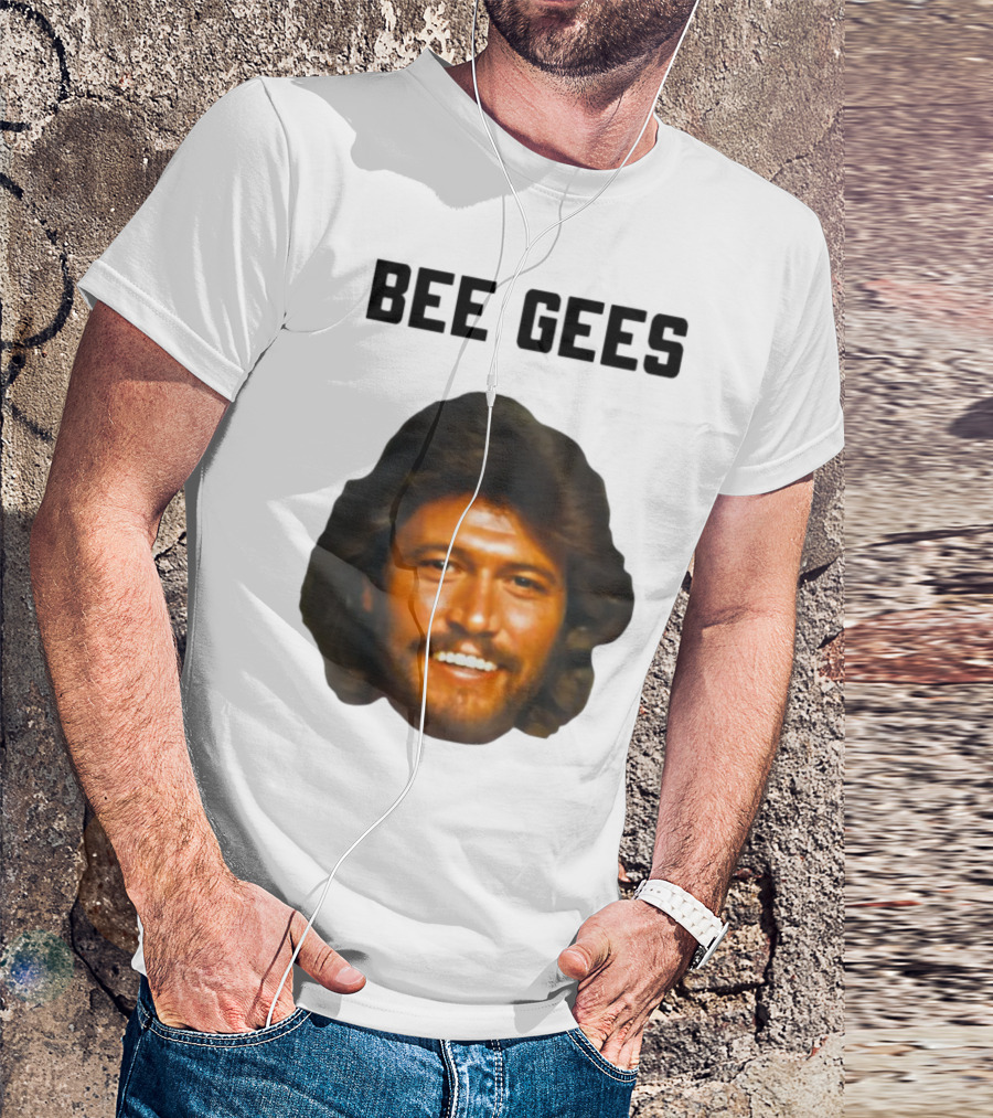Barry Gibb Bee Gees Iconic Face Retro 70s Style T-Shirt