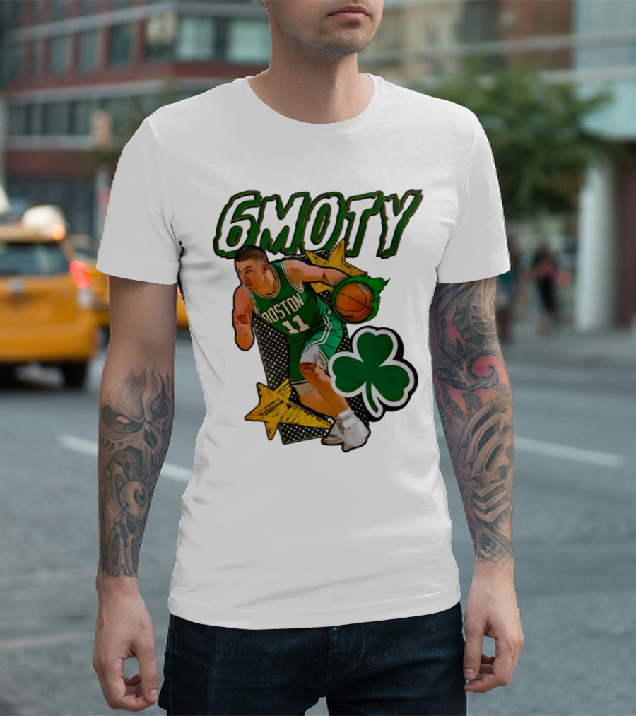 6Moty Boston Celtics Basketball Player Clover Stars T-Shirt