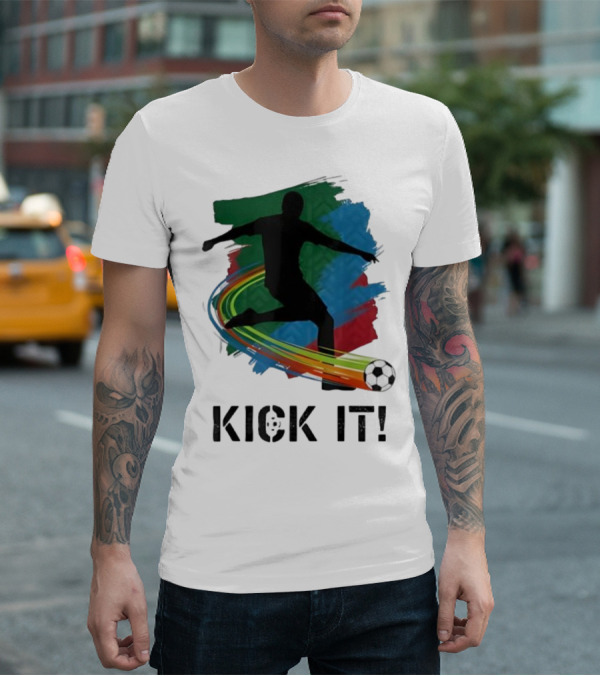 Kick It Soccer Player Rainbow Trail T-Shirt