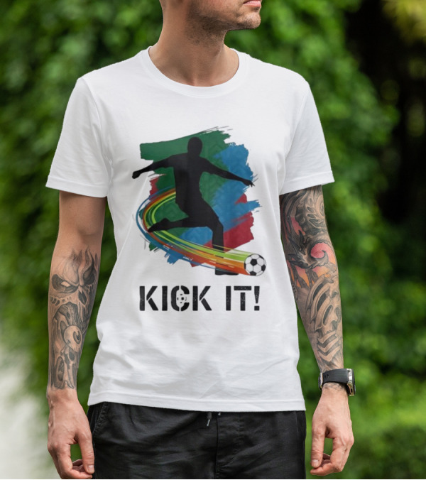 Kick It Soccer Player Rainbow Trail T-Shirt