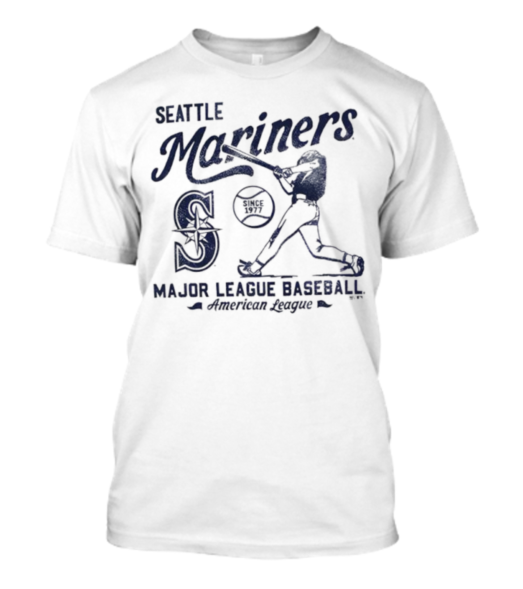 Seattle Mariners Major League Baseball Regional Foundation Slogan Player Silhouette T-Shirt