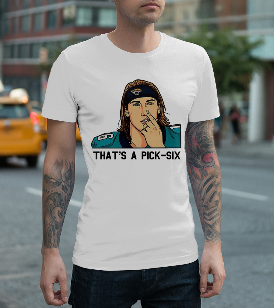 Trevor Lawrence Jacksonville Jaguars That’s A Pick Six Nose Picking T-Shirt