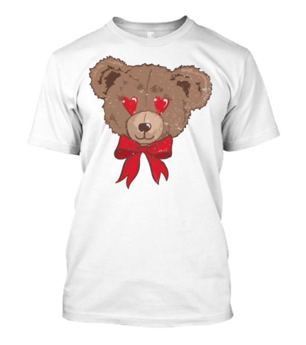 I Love You Beary Much Heart Eyes Teddy Bear Red Bow T-Shirt