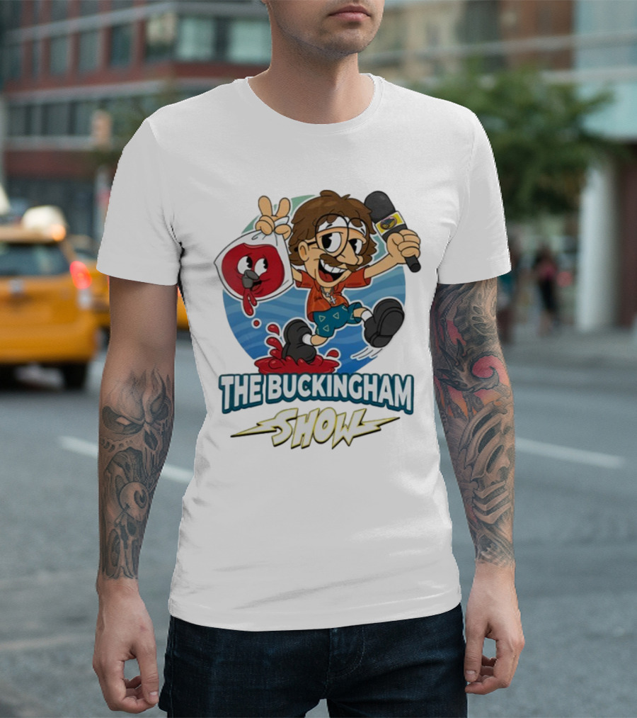 The Buckingham Show Bagged Wine Cartoon Character Fun Adventure T-Shirt