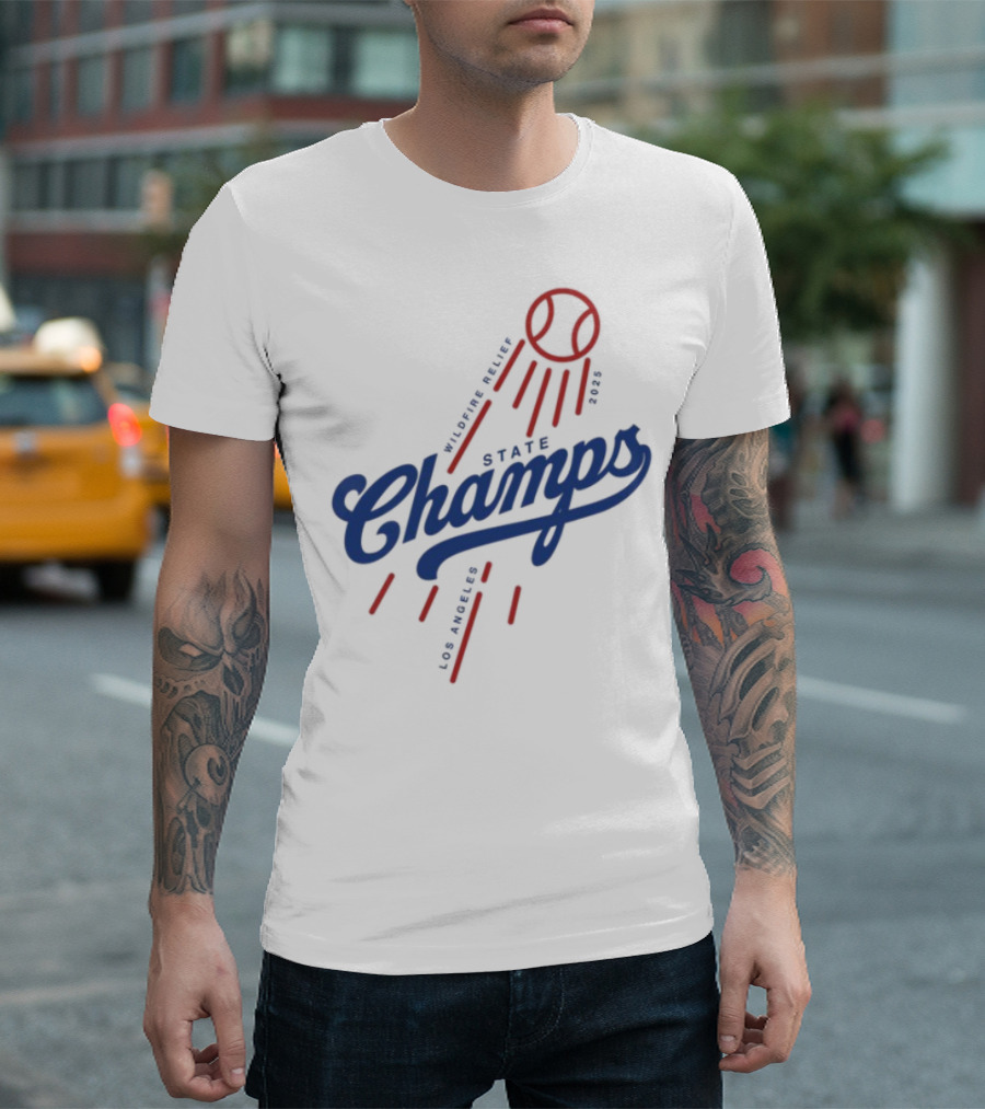State Champs Wildfire Relief Baseball Event Support T-Shirt