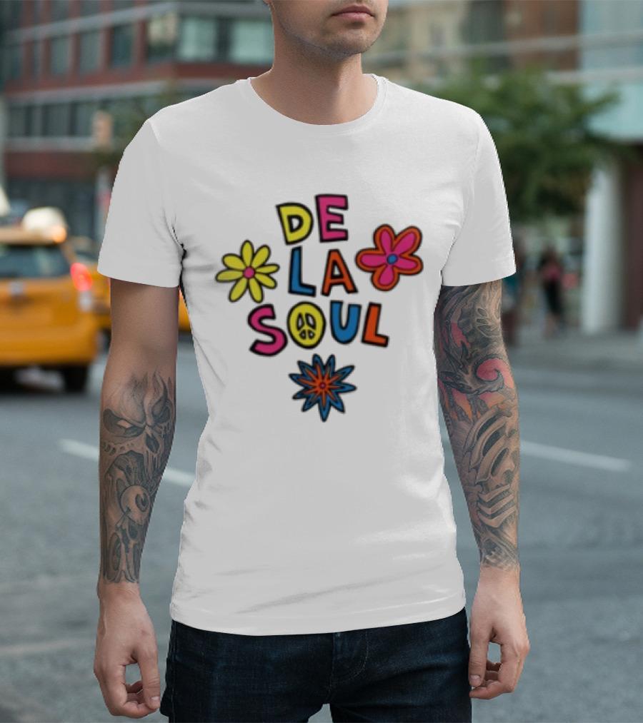 Thank You Dave De La Soul Colorful Flowers Peace Symbol T-Shirt