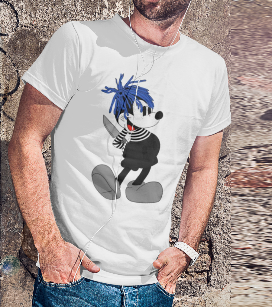 Revenge X Sad Mickey Mouse Knife Emotive Punk Mashup T-Shirt