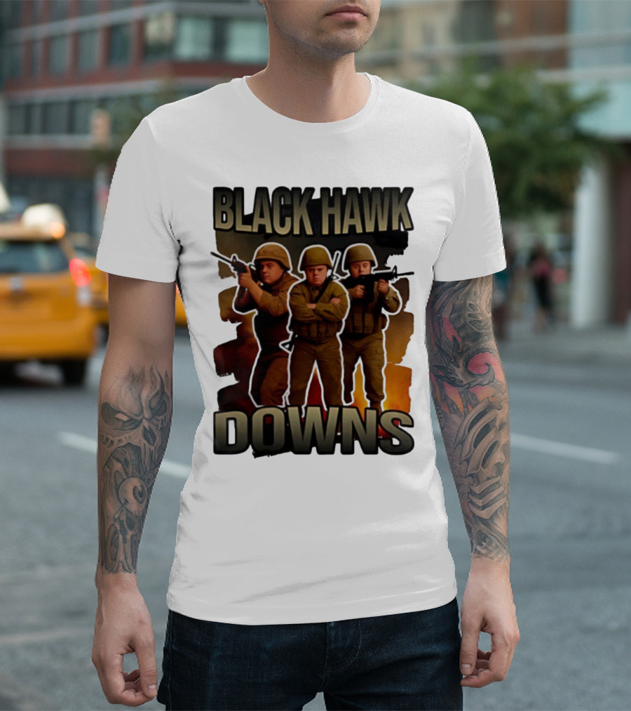 Black Hawk Downs Movie Parody Soldiers T-Shirt