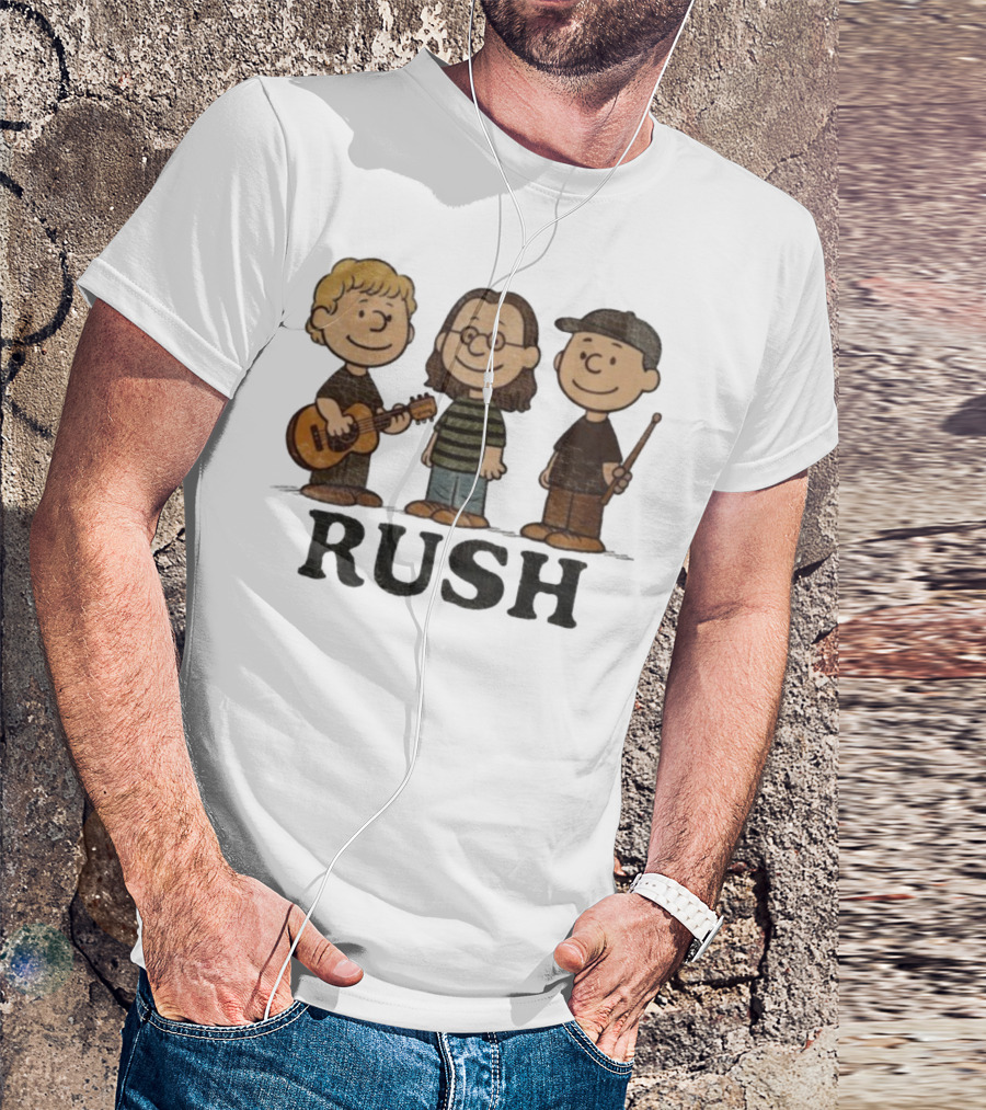 Charlie Brown Peanuts Characters Styled As Rush Band Members T-Shirt