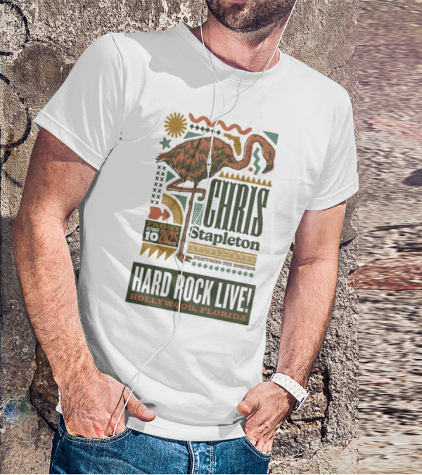 Chris Stapleton Hard Rock Live Hollywood Florida Friday 10 2025 Flamingo T-Shirt